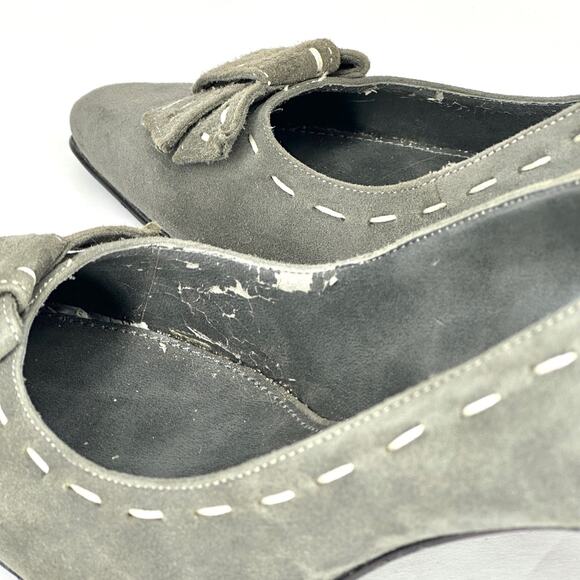Women’s 7.5M Gray Suede Bandelino Y2K heels - Picture 6 of 9